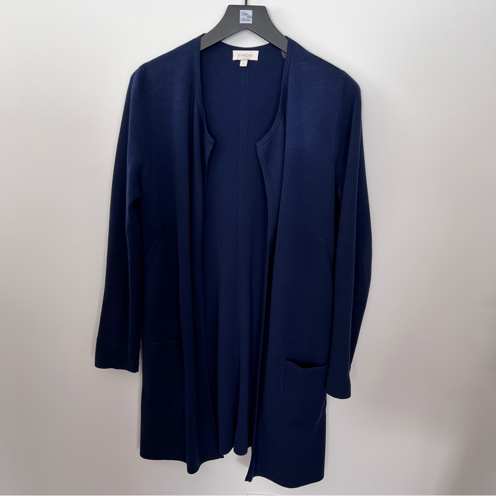 KINROSS Dusk Blue Open Front Cardigan size small EUC